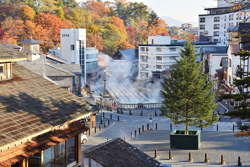 Kusatsu Onsen Town in Autumn
